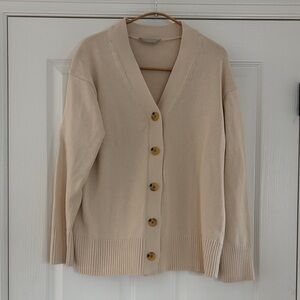 Everlane Light Tan Cardigan Sweater